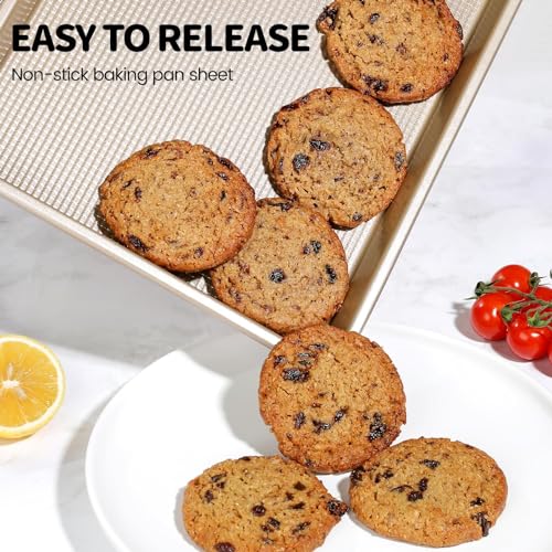 Thicker Carbon Steel Vinino Half Sheet Pan 12"x17" Non-Stick Baking Tray