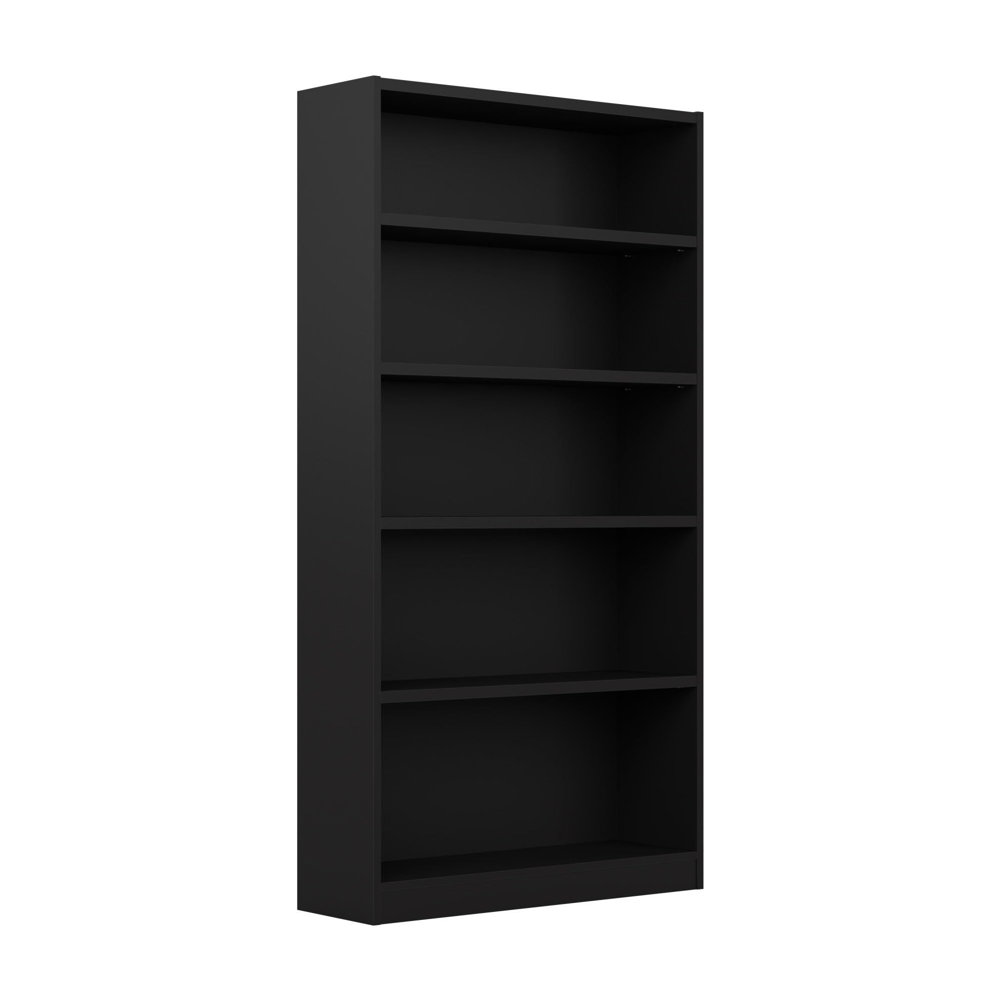 Bush Furniture Universal Tall 5 Shelf Bookcase in Black, Vertical Storage and Display Bookshelf for Home Office or Living Room Organization Black 5 Shelf
