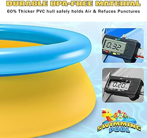 inflatable Swimming Pool, Padding Pool Swim Centre Pools for Kids Indoor Outdoor Garden Toys Game Above Ground Pool, Backyard, Garden, Summer Water Party 150 x 40 cm (YELLLOW - B)