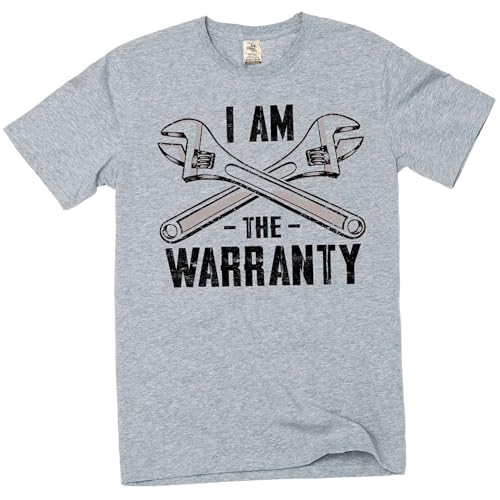 Mens Funny I am The Warranty T-Shirt DIY Garage Mechanic Humor tee (Small Grey)