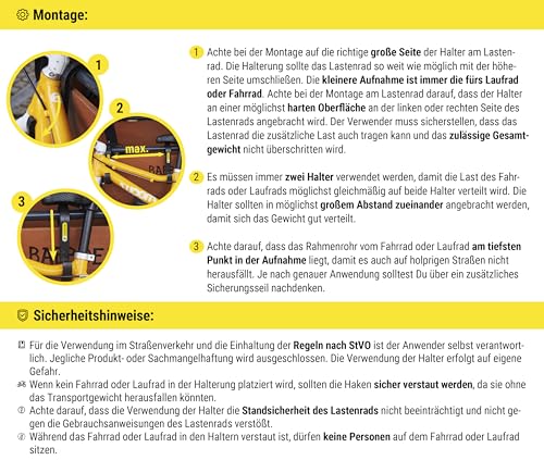 Frank Bike Holder | Fahrrad Halterung Lastenrad für Laufrad (Größe M, 2)