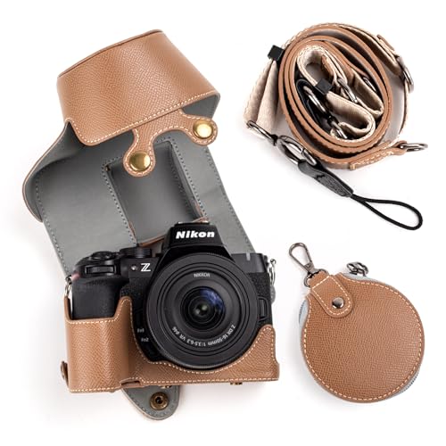 Funda Protectora para Cámara Nikon Z50 II en Cuero PU Khaki