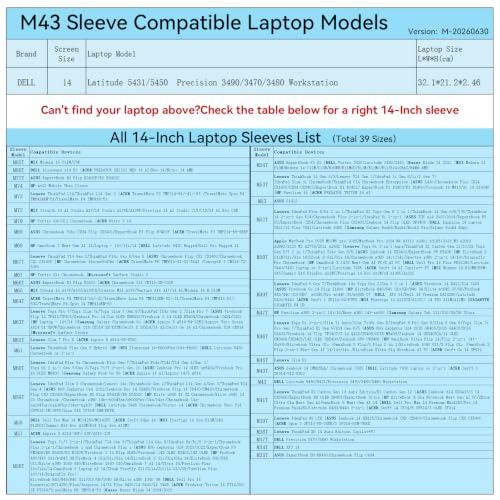 Image of Smatree M43P Hard Protective 14 inch Laptop Sleeve Case Compatible for DELL | Compatible for DELL Latitude 5431, for Precision 3470 /3480 /3490 Workstation, for Latitude 5450,Pink(X8039P)