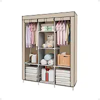 Guarda Roupa Plus Dobrável Armário Closet Organizador De Roupas (Bege)