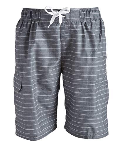 Kanu Surf Men's Echelon Swim Trunks (Regular & Extended Sizes), Line Up Charcoal