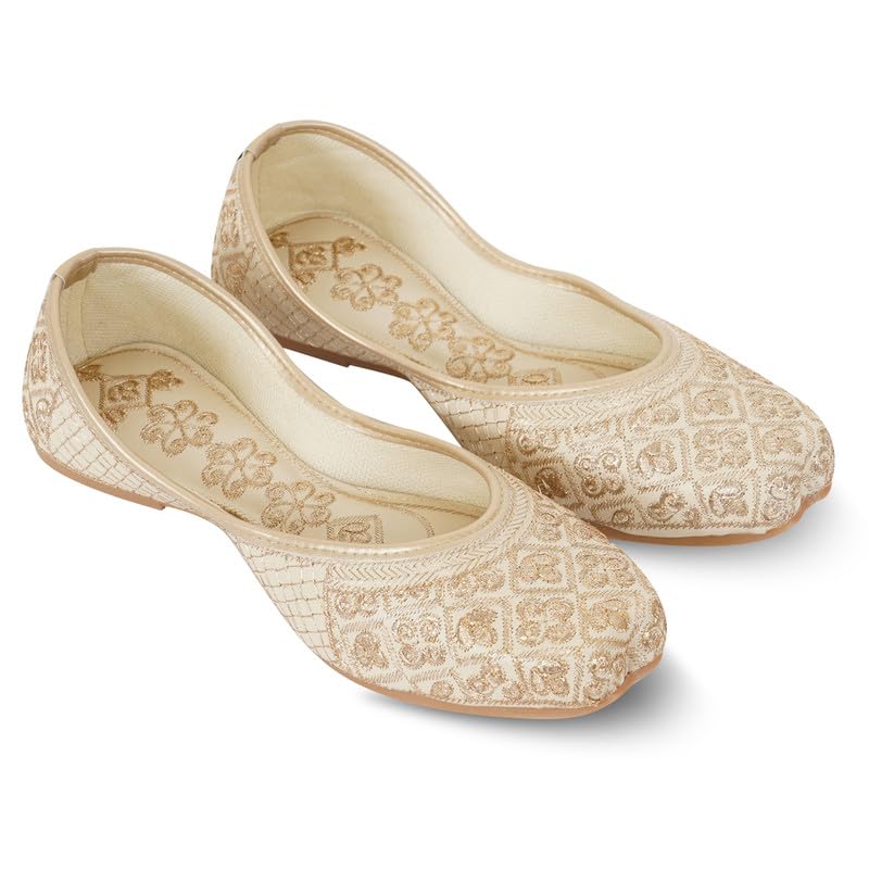Image of DFR Women Juti | Embroidered Rajasthani Mojari Girls Shoe