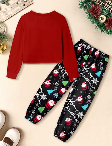 Image of NECIOUS Girls Fall Outfits 2 Piece Fashion Twist Front Pullover Sweatshirt and Camo Pants Clothing Sets 5-14Y