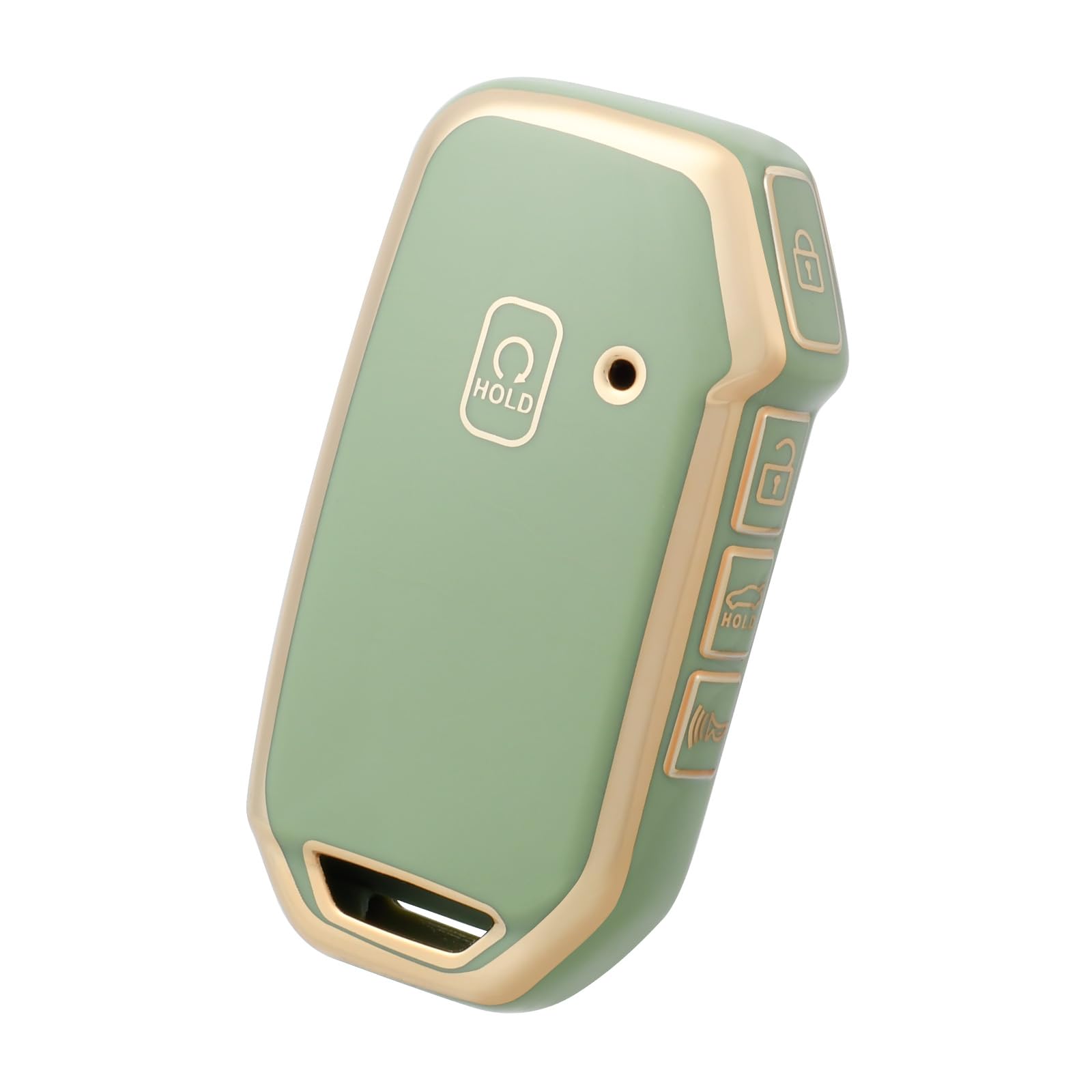 for Kia Key Fob Cover, TPU Protector Key Fob Case Shell for Kia Ceed Cerato Forte NIRO Seltos Sorento Soul Sportage Telluride Smart Keyless Remote Key (Gold Green)