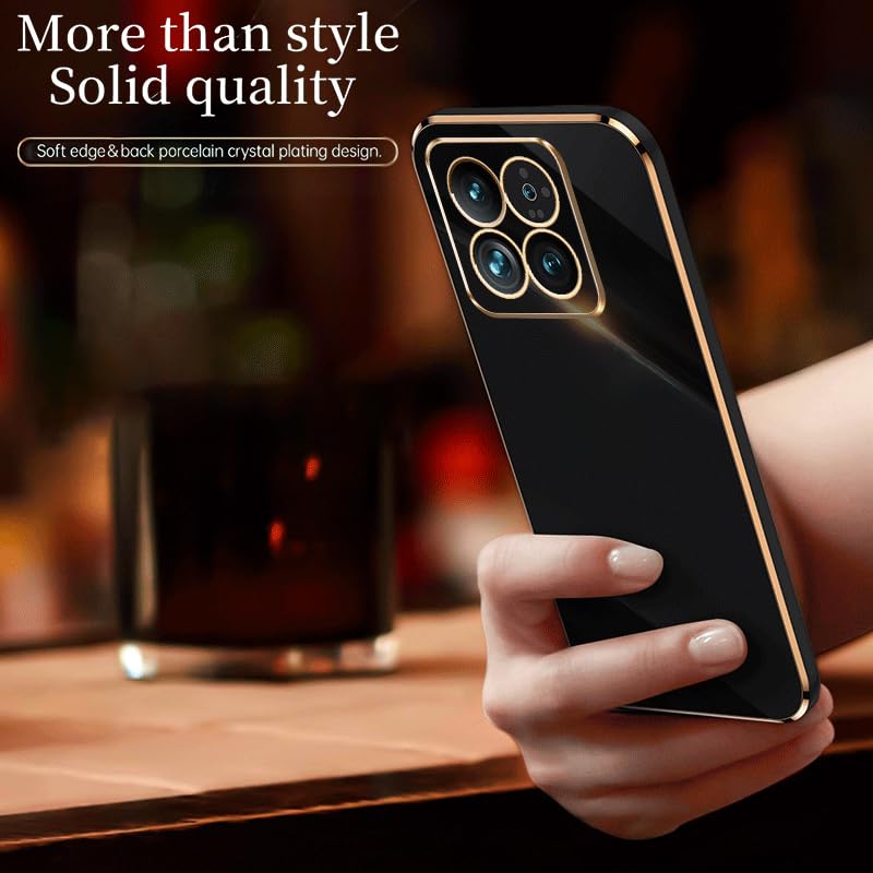 WOKEZ Xiaomi 14 Pro Fodral, Lyxigt Silikon Skydd med Kameraskydd - Vit