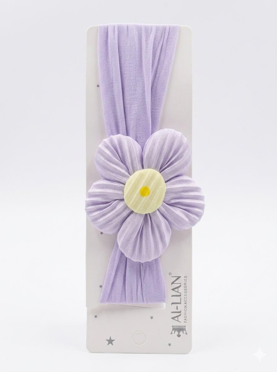 Lavender Floral Fabric Hair Headband for Girls | Stylish Printed Hair Band | Comfortable Hair Accessory for Kids & Women | Daily Wear & Party Fashion Accessory-image-49