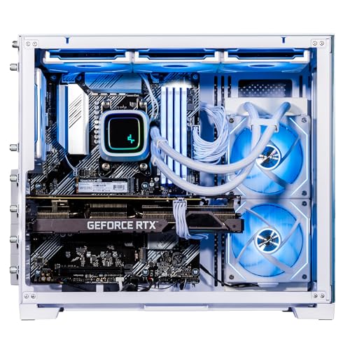 Image of Velztorm Frosty Dragon Custom Built Gaming Desktop PC (AMD Ryzen 7 5700X, GeForce RTX 5060, 32GB DDR4, 2TB PCIe SSD, RGB Fans, 240mm AIO, 850W PSU, WiFi 5, Bluetooth 5.0, RJ-45, Win 11 Home)