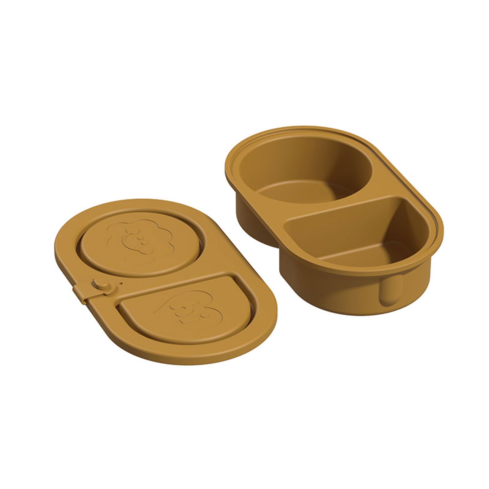 Nucelit Two Section Silicone Storage Box Practical Snacks Container Box for Separating Seasonings During Picnics and Work Food Storage