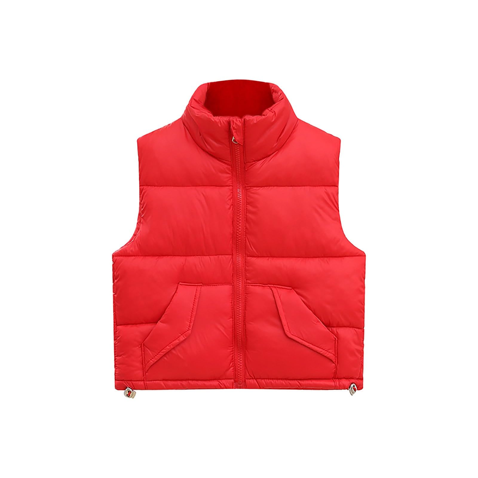RNTOP Baby Toddler Girls Cropped Puffer Vests Coat Light Winter Down Jacket Waistcoat Kids Zipper Thick (B, 6-7 Years)