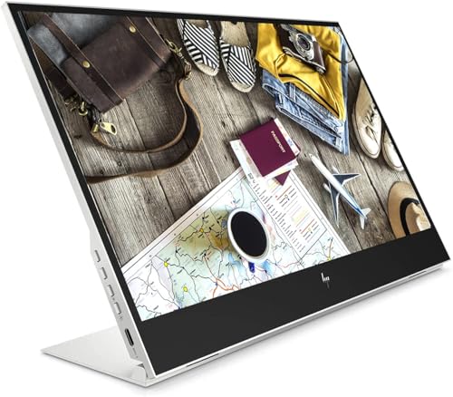 Image of HP EliteDisplay E14 G4 FHD (1920 x 1080) Portable Monitor, Keys to Go Keyboard, Pebble Bluetooth Mouse