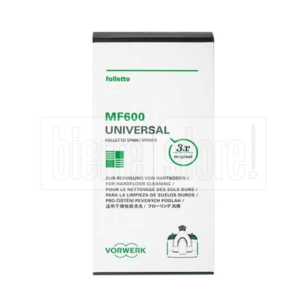 Marelshop Confezione 3 Panni Fughe Per Nuova Pulilava Sp600 Originali Vorwerk Folletto Sp 600