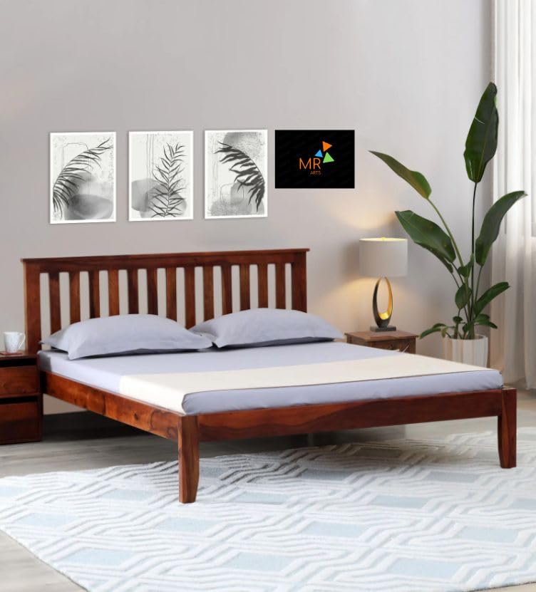 Image of Solid Sheesham Wood Bed Wooden Dreamy Nights Bed for Bedroom and Home Furniture | (Bed-1)