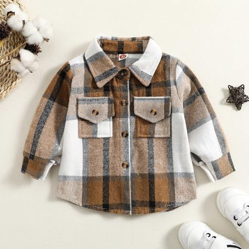 Jacket Boys Toddler Boys Long Sleeve Plaid Printed T Shirt Gentleman Tops Clothes With Pocket Coats Kids Shirt3