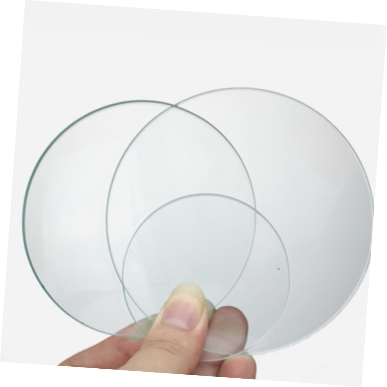 10pcs Laboratory Watch Glass Beaker Covers Transparent Smooth Glass Plates with Ground Edges for Evaporation and Sample Holding in Science Labs