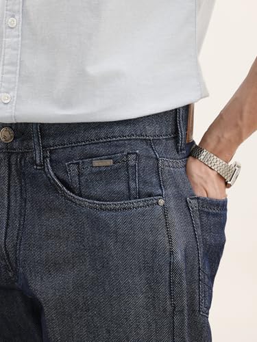 Image of WROGN Men's Mid-Rise Jeans | 100% Cotton | Anti-Fit Relaxed Silhouette