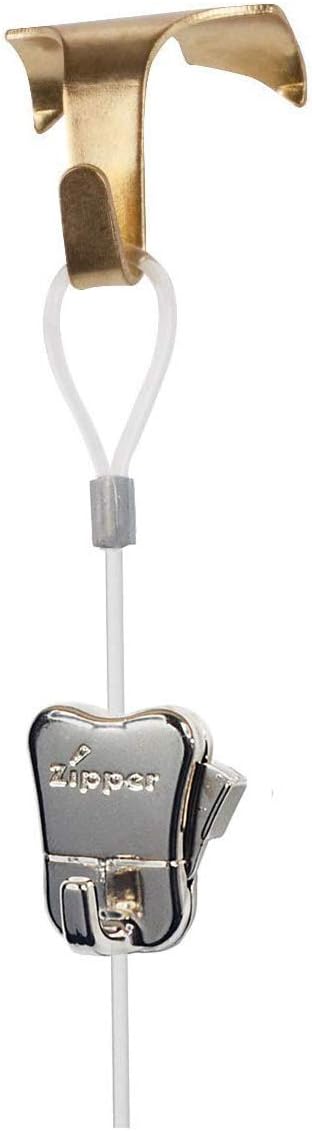 STAS Moulding Hook Gold/Brass Look + perlon Cord with Loop 150 cm (59") + Zipper