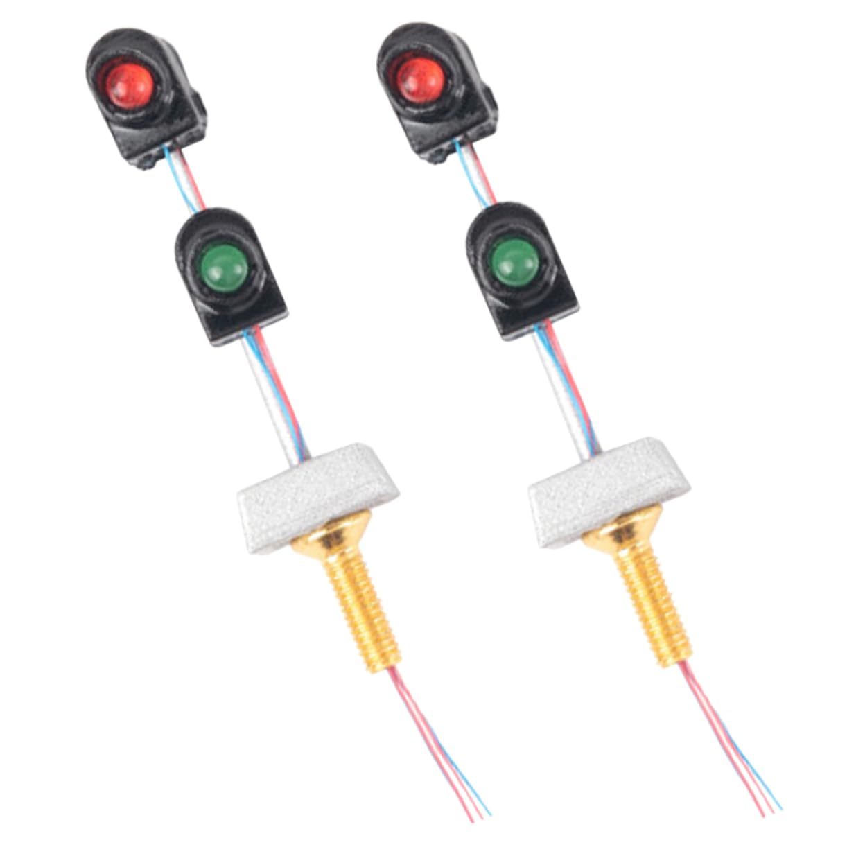 Angoily 2pcs Miniature Train Scenery Indicator Light Realistic Traffic Signal Models for DIY Layout