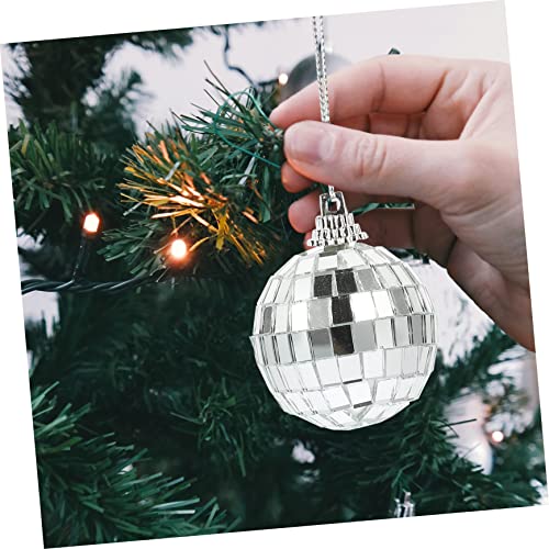 12 unidades de bolas espejadas decorativas para fiestas, bodas y Navidad, adornos colgantes reflectantes para decoración de hogar y escenario miniatura 5
