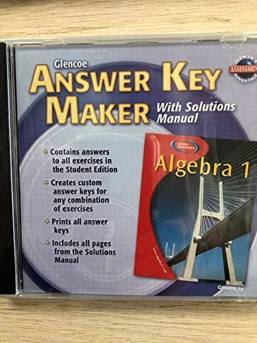 Glencoe Pre-Algebra: Answer Key Maker with Solutions Manual - CD-Rom: Unknown .: Amazon.com: Books