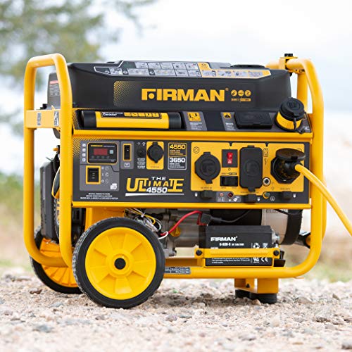 Firman P03612 4550/3650 Watt 120/240V Remote Start Gas Portable Generator cETL Certified, Black