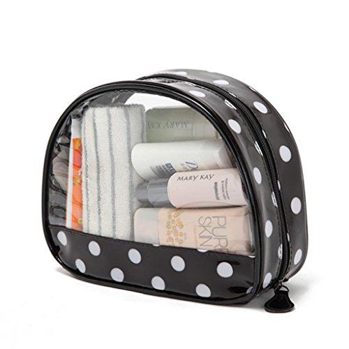 LOUISE MAELYS Polka Dot Clear Cosmetic Bag Zipped Toiletry Bags Travel Storage