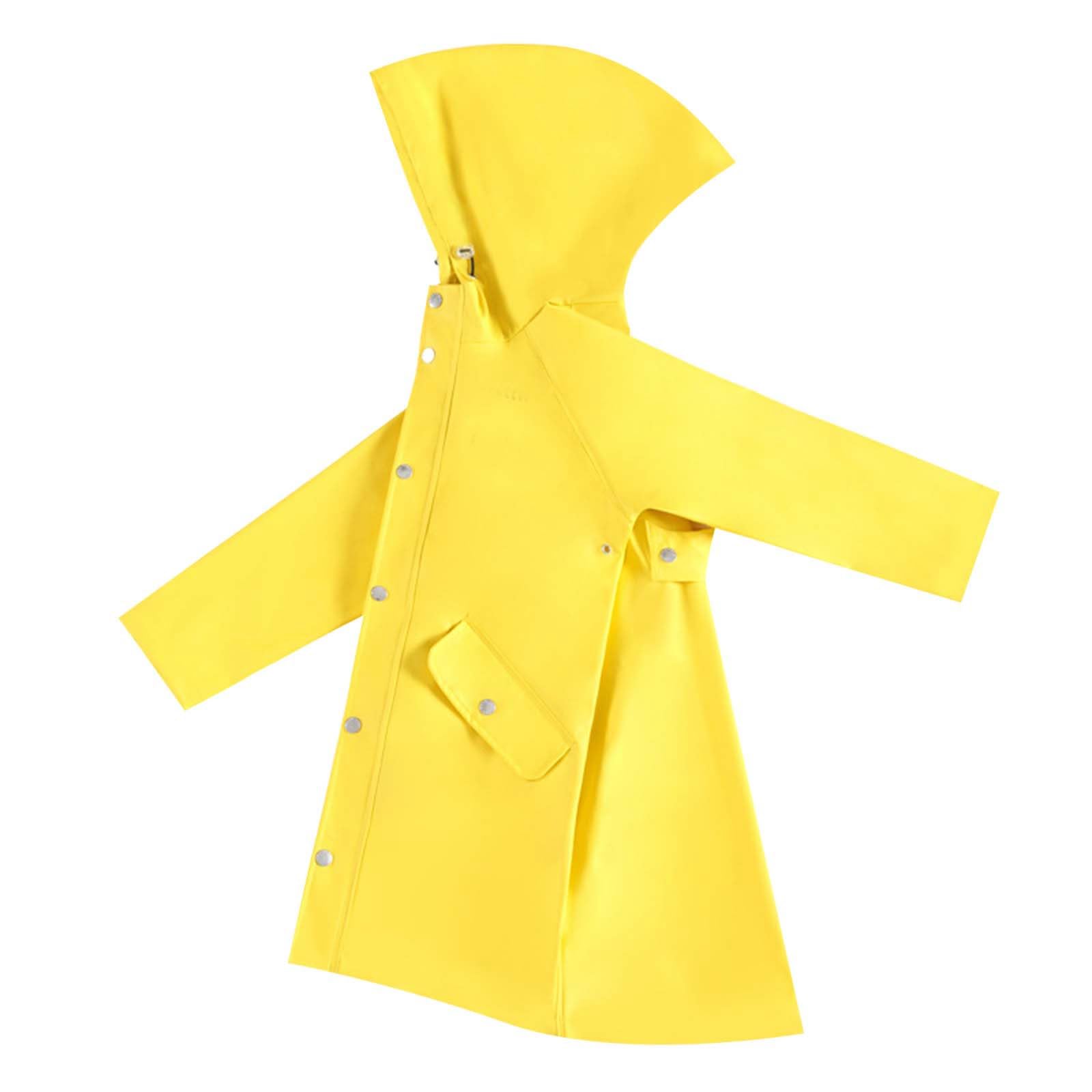 Generisch Regenjacke für Kinder, Mädchen und Jungen, leicht, wasserdicht, mit Kapuze, gefüttert, lang, Windjacke
