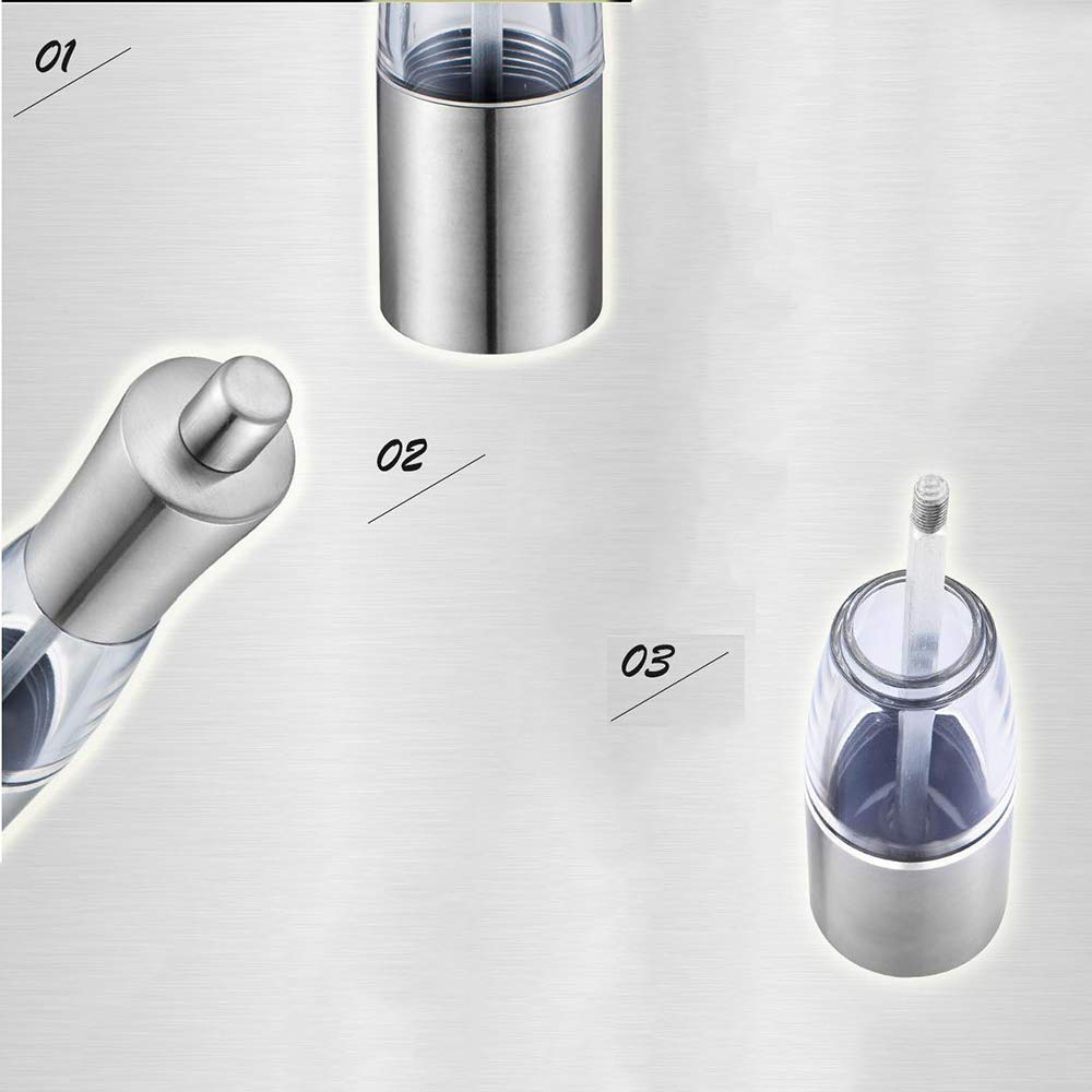 Salz- und Pfeffermühle, manuelle Bedienung, einstellbare Dicke, transparentes Sichtfenster, 2er-Pack, Gewürzmühle Dressing.