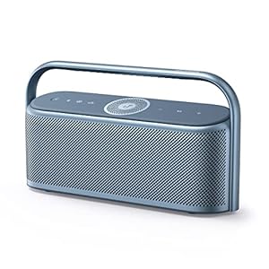 soundcore Motion x600 draagbare bluetoothluidspreker met draadloze Hi-Res-ruimtelijke audio, 50W-geluid, IPX7-waterdicht, 12 uur speeltijd, Pro EQ, ingebouwd handvat, AUX-in (Blauw)