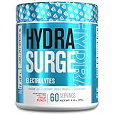 HYDRASURGE Electrolyte Powder - Hydration Supplement with Key Minerals, Himalayan Sea Salt, Coconut Water, More - Keto Friendly, Sugar Free & Naturally Sweetened - 60 Servings, Refreshing Fruit Punch