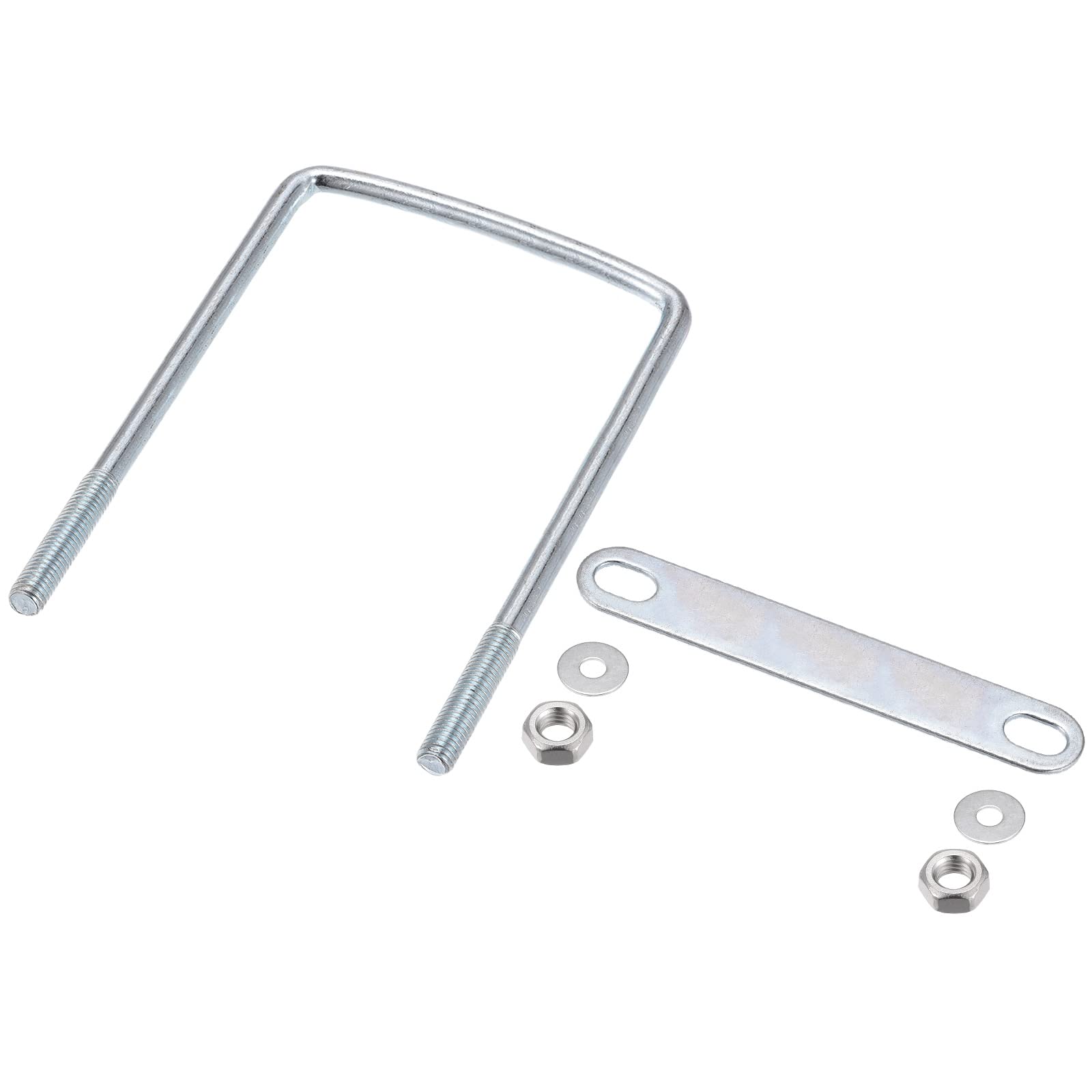 METALLIXITY U Bolts 2 Sets (M8x90x130mm), Square U Bolt Carbon Steel with Accessories - for Construction, Pipe