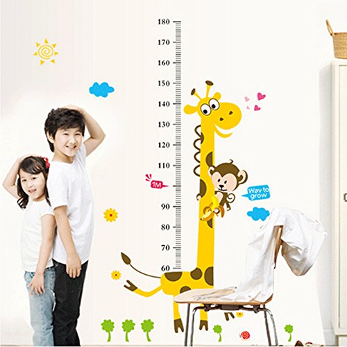 Eshylala B-Comrade(Tm) Giraffe Height Stickers Kids Growth Chart Height Measure Stickers #TOP9