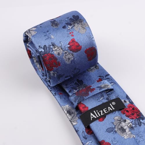 Image of Alizeal Mens 3.15'' Colorful Flower Pattern and handkerchief Necktie Set