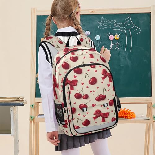 ALAZA Cherry Red Bow Ribbon Laptop Backpack Purse for Women Men School Bag 17 Inch Bookbag Student Boys Girls Travel Casual Daypack2