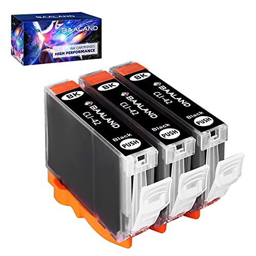 BAALAND CLI-42 BK Pixma Pro-100 Compatible Ink Cartridge Replacement for Canon CLI-42 Black CLI42BK 3 Pack for Canon Pixma Pro-100S Printer