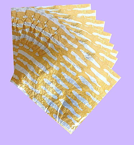 Image of CAKE DECOR Aluminum Cut Foil Chocolate Wrapper - Golden White 8cm x 8cm / 3.15 x 3.15 inches - 200pcs, Perfect for Candy & Dessert Wrapping