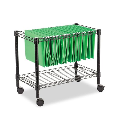 Alera ALE Single-Tier Rolling File Cart, 24w x 14d x 21h, Black