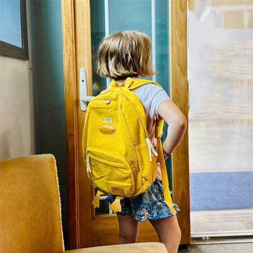 Duck Backpack, Duck Cute Backpack for Girls, Kawaii Large Capacity Corduroy Laptop Backpack (Black)2