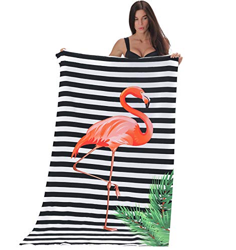 NovForth Oversized Beach Towel 41x73inch Extra Large Microfiber Striped Sand Free Pool and Swim Towels Quick Dry for Adults and Kids Super Absorbent