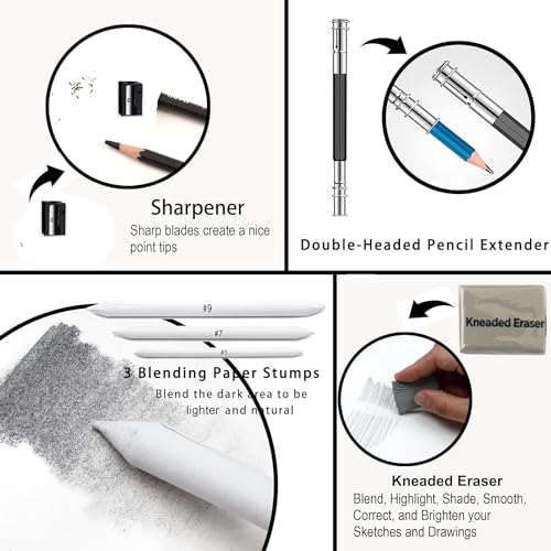 Image of Corslet 184 Pc Art Pencil Supplies Artist Drawing Kit Sketch Set Shading Pencil Set Including Graphite Pencil Sketch Kit Drawing Watercolours Oil Pastel Colour and A5 Sketchbook