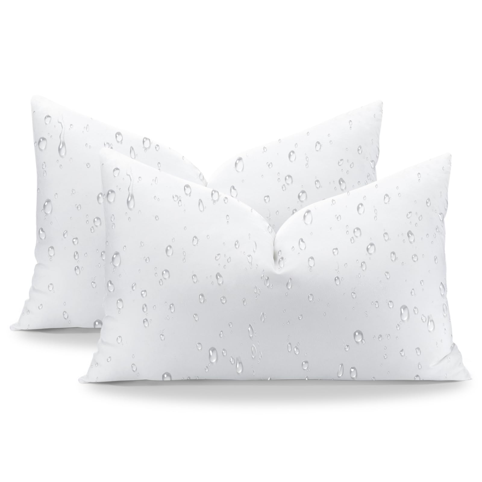 Artscope 12x20 Outdoor Lumbar Pillow Inserts, Synthetic Down Waterproof Throw Pillow Inserts (Pack of 2), Decorative Outdoor Pillows for Couch Sofa