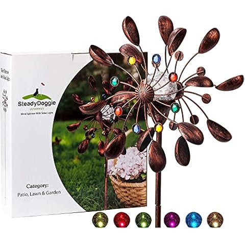 Molinillo de Viento Solar de 75 Pulgadas con LED Cambia Color Cover