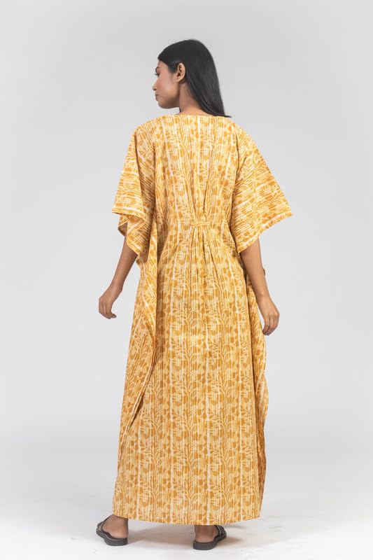 Image of NIHSAMAH Cotton Kaftan Nighty for Women, Printed Premium Stylish Loungewear, Comfortable Nightwear, Sleepwear for Ultimate Relaxation