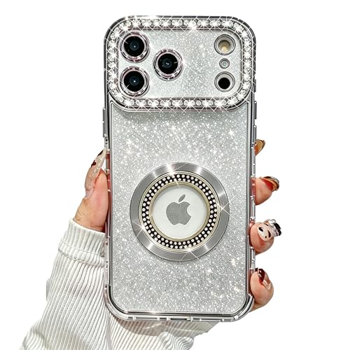 Coque iPhone Pro Losin à paillettes magnétiques compatible Magsafe avec logo en strass