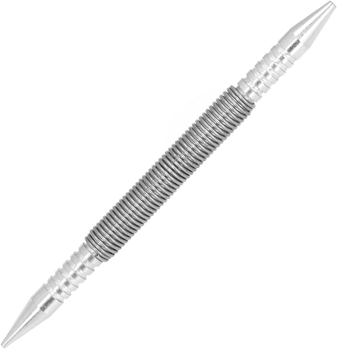 Center Punch, Small Exquisite Metal Spring Loaded Double Head Nail Punch Tool for Woodworking and Metalworking