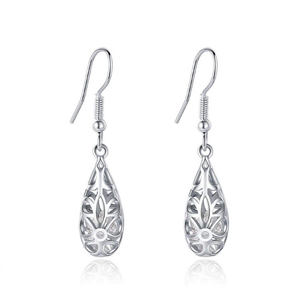 IUokLU Women's Earrings Earrings Hoops Studs 925 Sterling Silver Droplets Geometric Simple Openwork Drop Earrings for Women Silver Jewelry