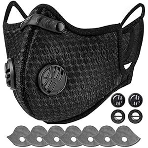 AstroAI Herbruikbaar stofgezichtsmasker met 7 filters – persoonlijke bescherming, verstelbaar voor hardlopen, fietsen…